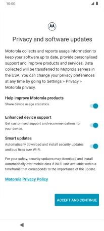 Press the indicators next to the required settings to select them.