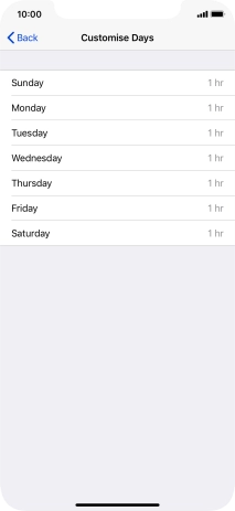 Press the required days.