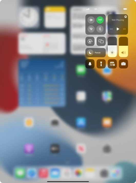 Press the flight mode icon to turn the function on or off.