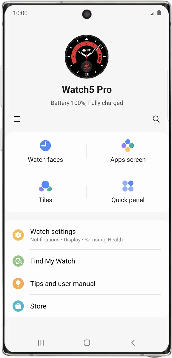 On your phone: When this screen is displayed, your smartwatch is activated and synchronised with your phone.
