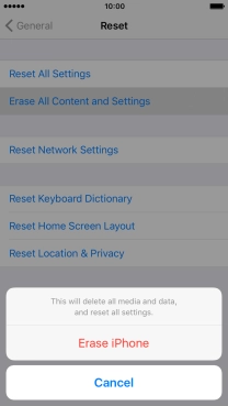 Press Erase iPhone.
