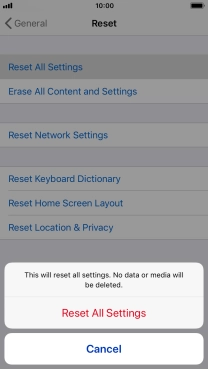 Press Reset All Settings.