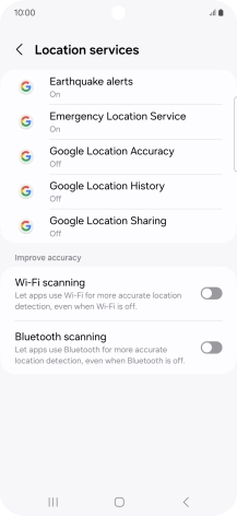 Press Google Location Accuracy.