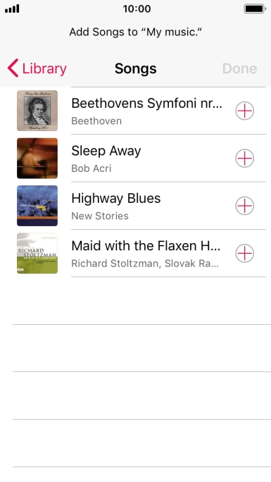 Go to the required category and press the required audio file.