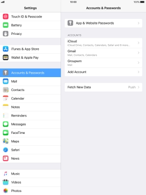 Press the required account.