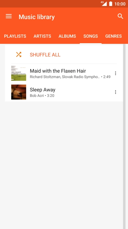 Press the required audio file.