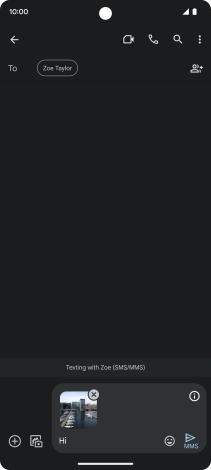 Press the send icon when you've finished your picture message.