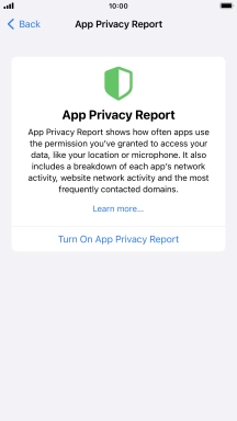 Press Turn On App Privacy Report to turn on the function.