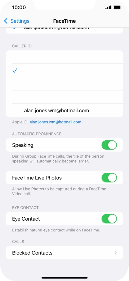 Press the indicator next to 