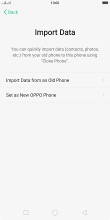 You can transfer the contents of another phone to your phone when it's activated for the first time and after a factory reset. When this screen is displayed, your phone is ready to transfer contents from another phone.