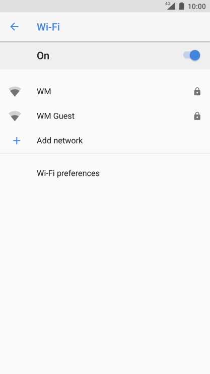 Press the required Wi-Fi network.