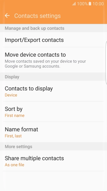 Press Import/Export contacts.