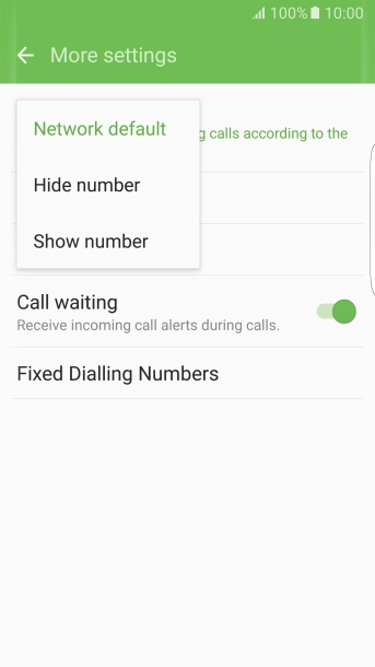 Press Show number to turn on caller identification.