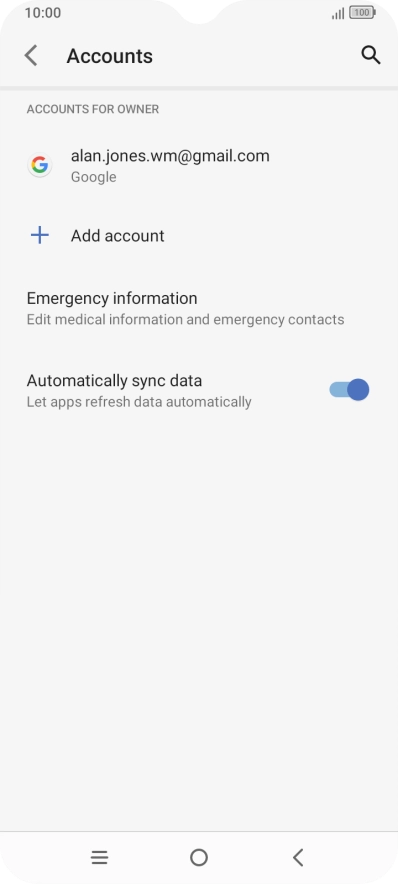 Press the required account.
