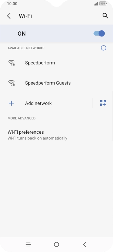 Press the required Wi-Fi network. Press the required Wi-Fi network.