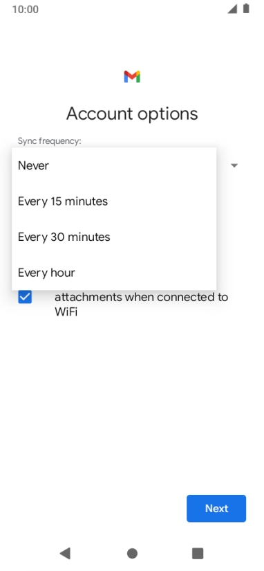 Press the required setting.