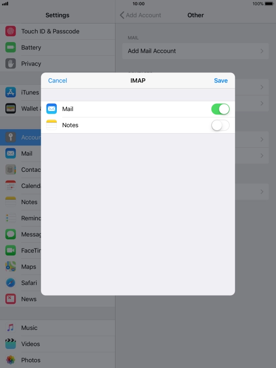 Press Save. Your email account has now been set up. To select more settings for incoming and outgoing server, proceed with the following steps.
