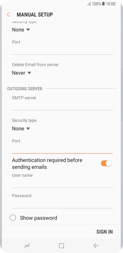 Press the field below 