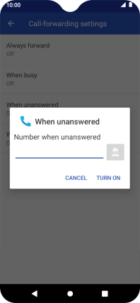 Key in +61414121121 and press TURN ON.