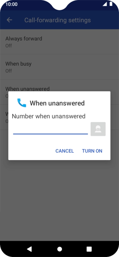 Key in +61414121121 and press TURN ON.