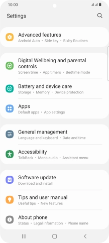 Press Battery and device care.