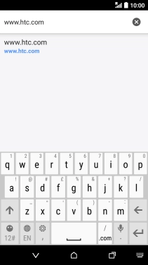 Key in the address of the required web page and press enter.