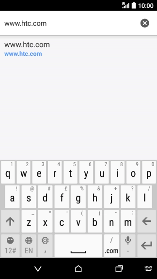 Key in the address of the required web page and press enter.