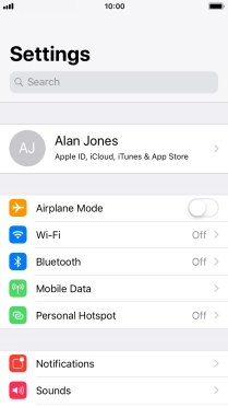 Press your Apple ID.