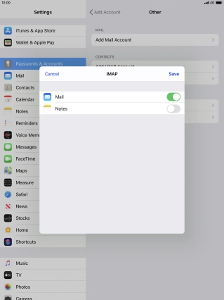 Press Save. Your email account has now been set up. To select more settings for incoming and outgoing server, proceed with the following steps.