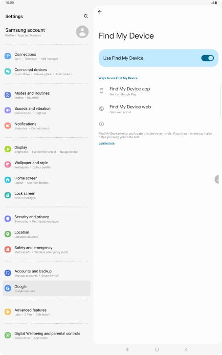 Press the Home key to return to the home screen.