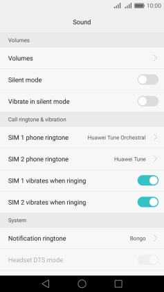 Press SIM 1 phone ringtone.