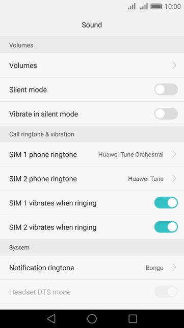 Press SIM 1 phone ringtone.