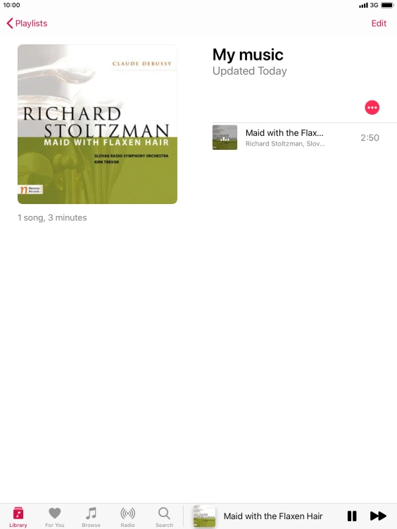 Press the song title.