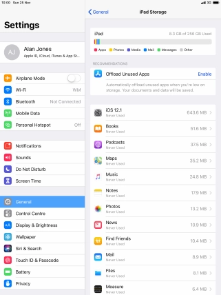 Press the required app.