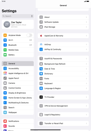 Press Software Update. If a new software version is available, it's displayed. Follow the instructions on the screen to update the tablet software.