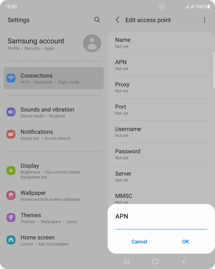 Key in live.vodafone.com and press OK.