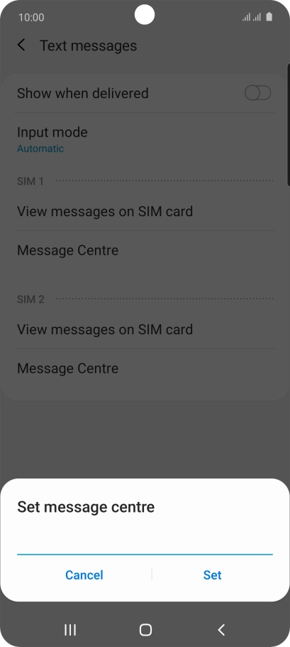 Key in +61415011501 and press Set.