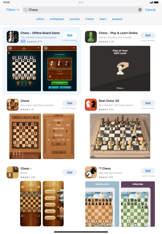Press the required app. Press the required app.