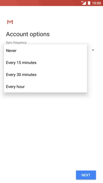 Press the required setting.