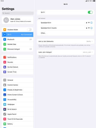 Press the required Wi-Fi network and key in the password for the Wi-Fi network.