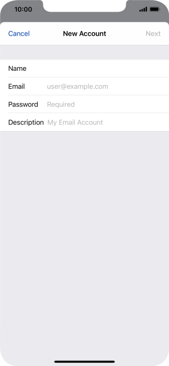 Press Email and key in your email address.