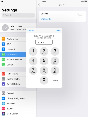 Key in your PIN and press Done.