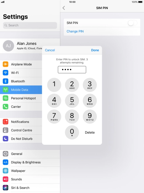 Key in your PIN and press Done.