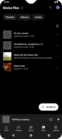 Press the required audio file.