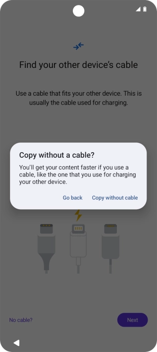 Press Copy without cable.