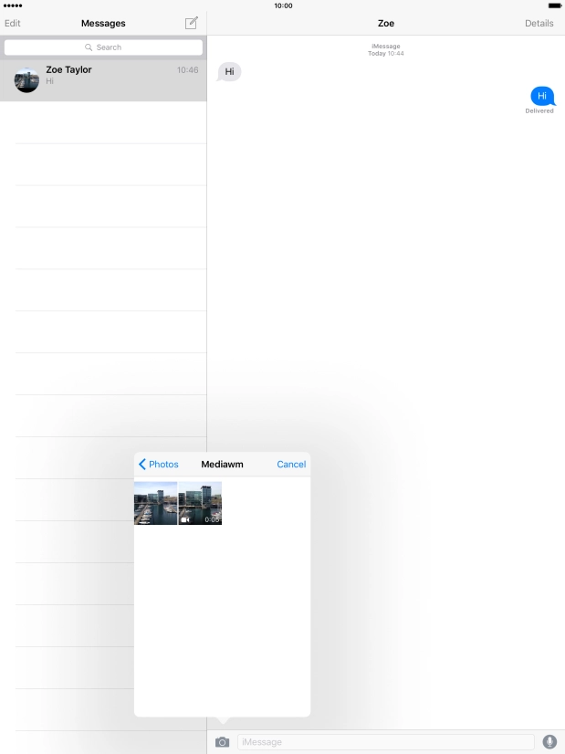 Press the required picture or video clip. Press the required picture or video clip.