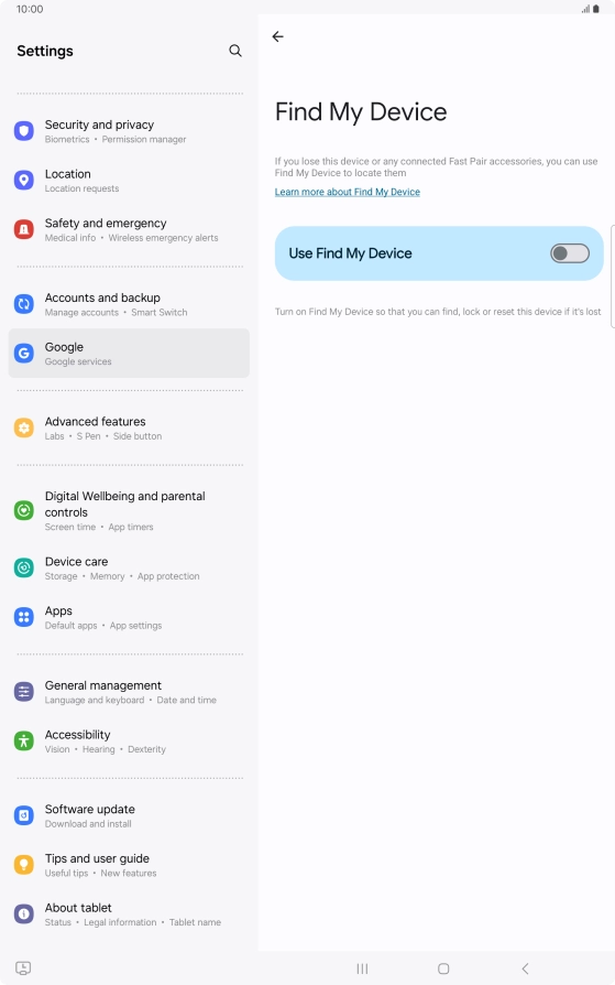 Press the indicator next to 
