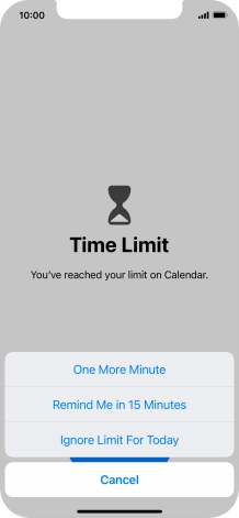 Press the required setting.
