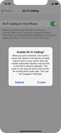 If you turn on the function, press Enable.
