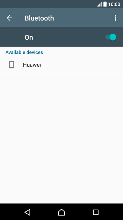 Press the required Bluetooth device and follow the instructions on the screen to pair the device with your phone.